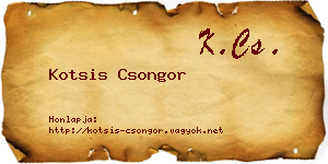 Kotsis Csongor névjegykártya